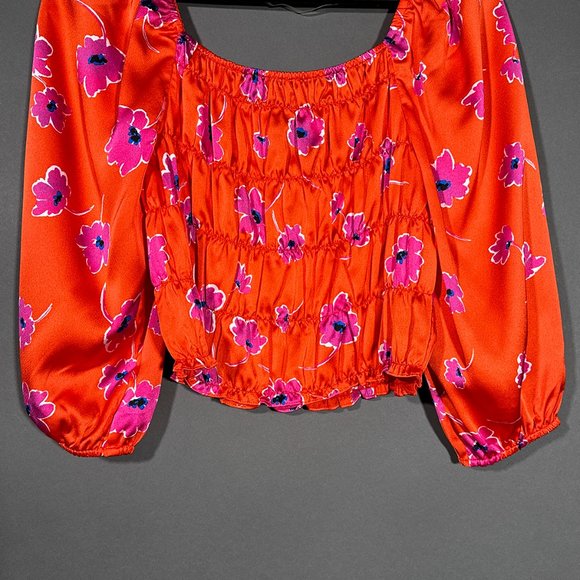 Sanctuary Crop Top Three Quarter Sleeves Floral Size S - Picture 8 of 12